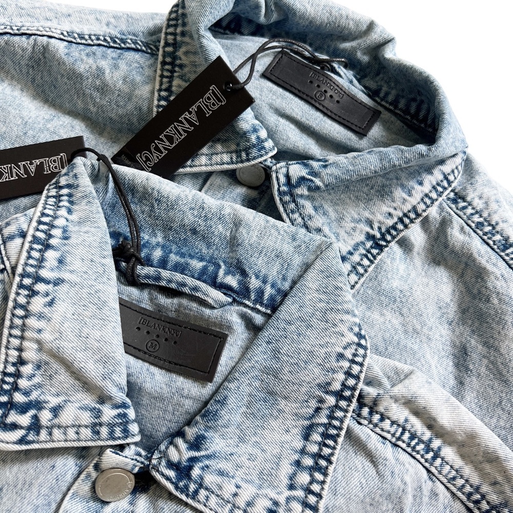 New BLANK NYC Cotton Denim Romper in Head Backstage Blue Sz M - Picture 11 of 15